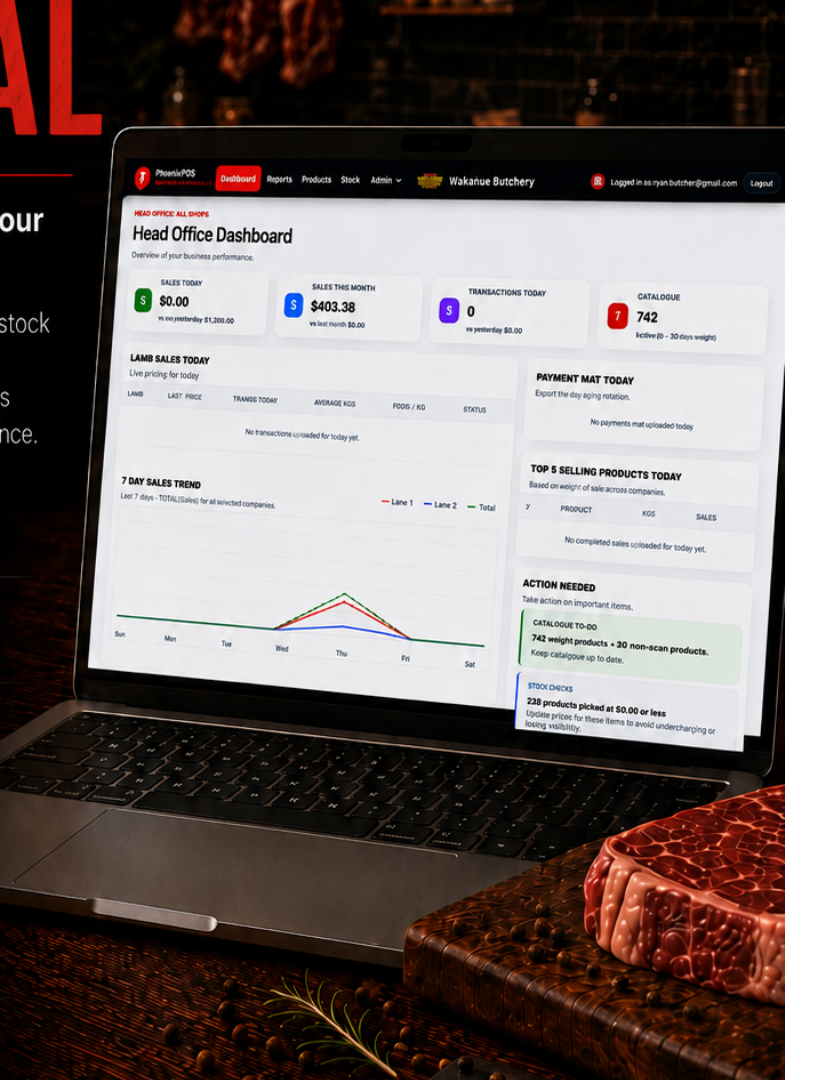 PhoenixPOS butcher management portal