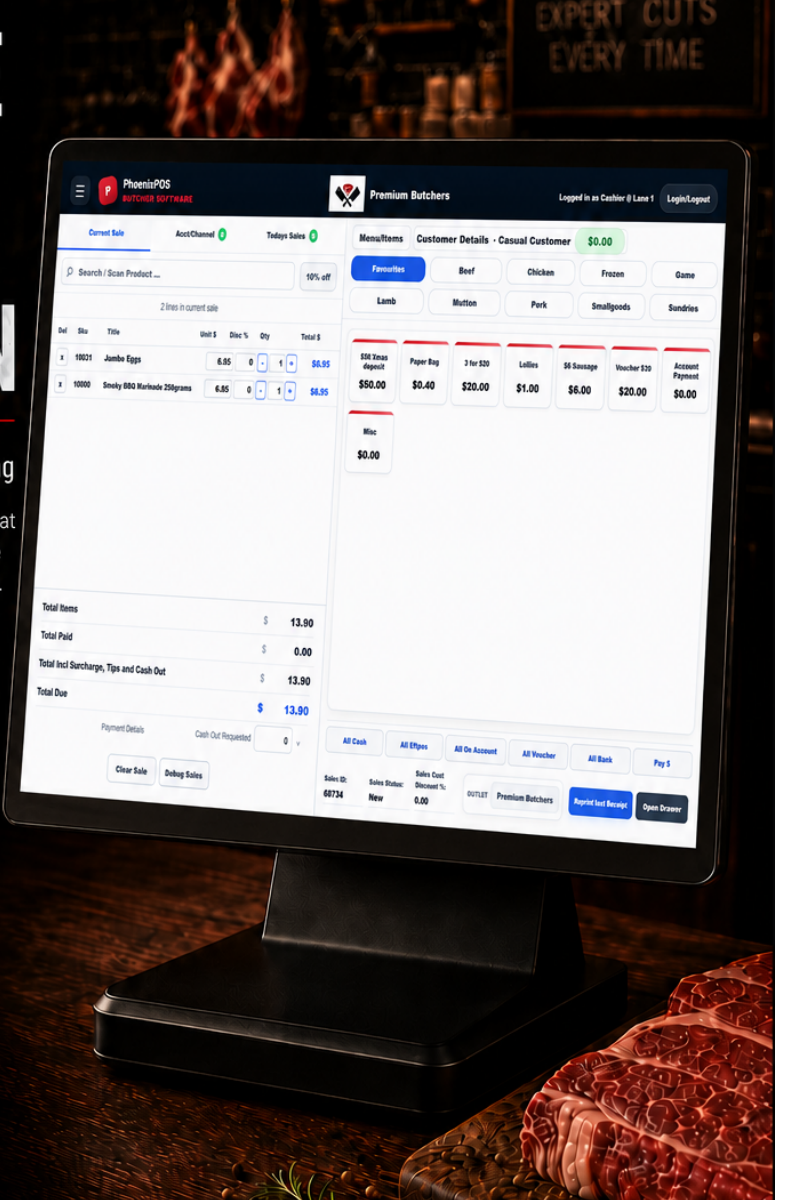 PhoenixPOS in-store butcher point of sale